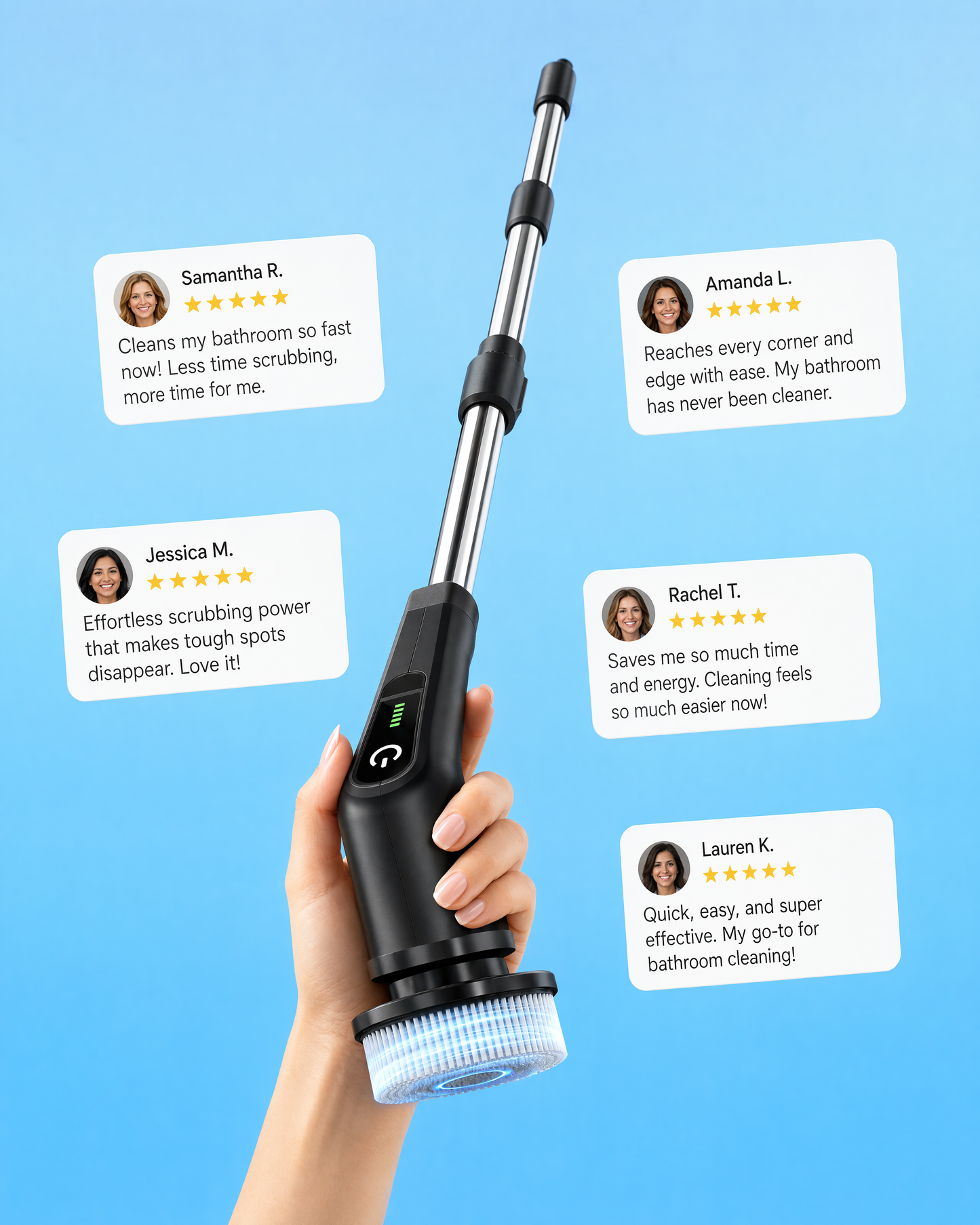 AuraClean™ Electric Spin Scrubber – Cordless Power Cleaning Brush
