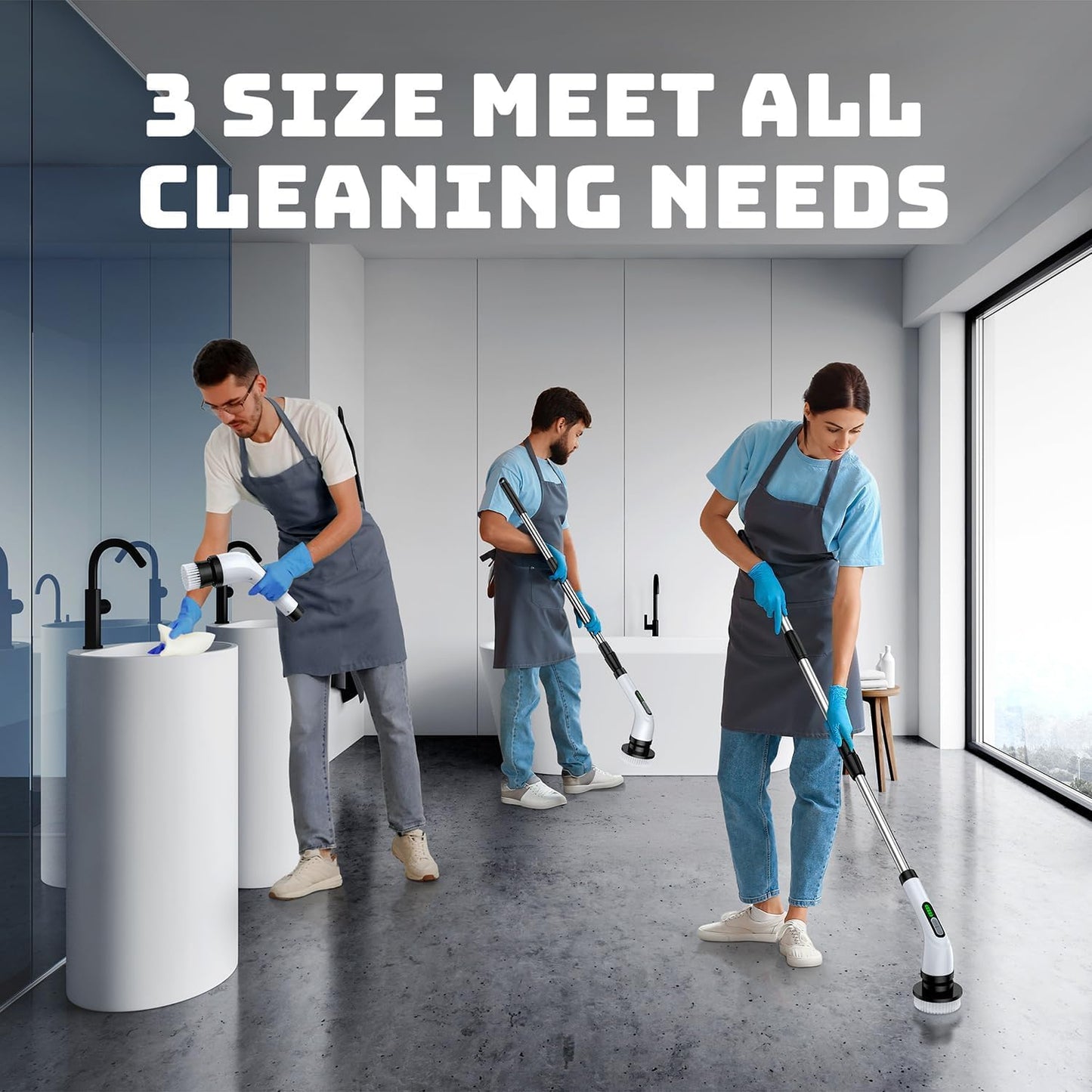 Rechargeable Electric Cleaning Brush for Kitchen and Bathroom