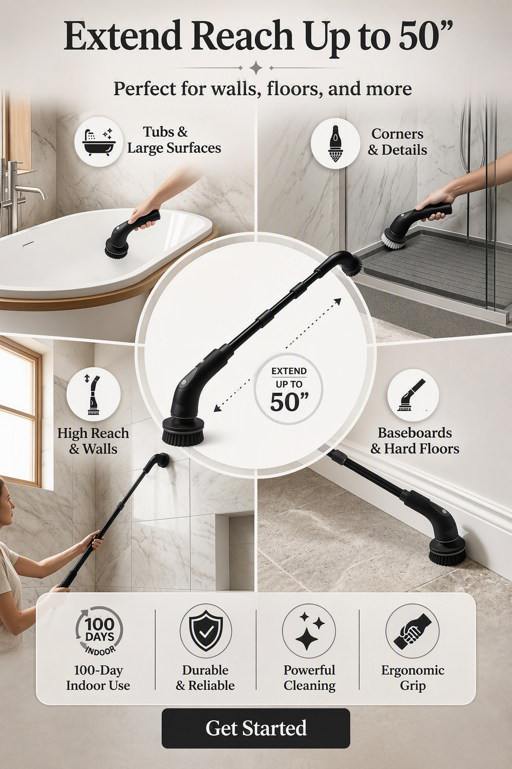 AuraClean™ Electric Spin Scrubber – Cordless Power Cleaning Brush